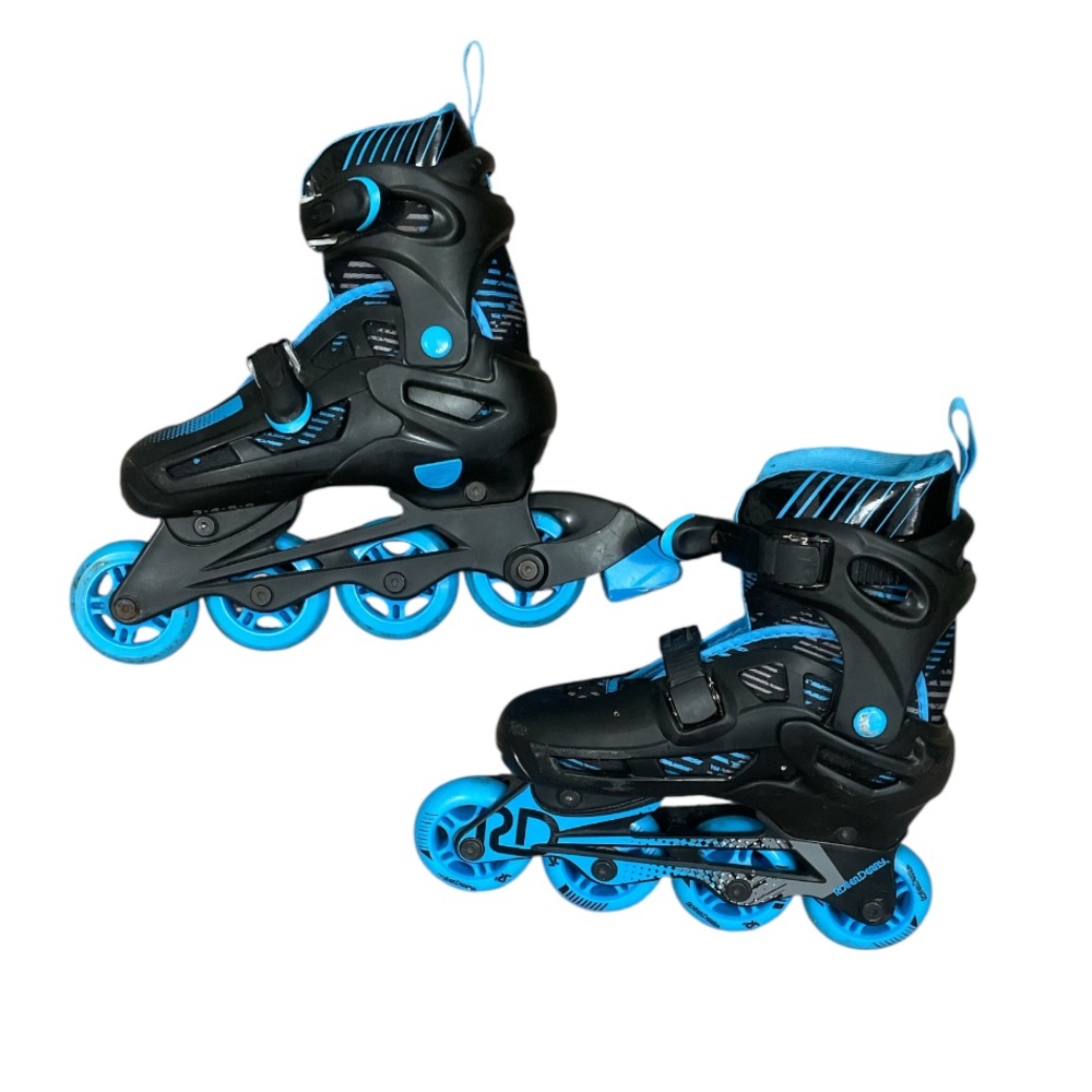 RollerDerby Junior In-line Skates Blue Adjustable Used size 3-6